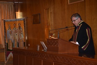 Τελετή Αναγόρευσης του Ανδρέα Ν. Νικολαΐδη, Ομότιμου Καθηγητή του Imperial College London & Επίτιμου Καθηγητή του University of Nicosia, σε Επίτιμο Διδάκτορα  του Τμήματος Ιατρικής του Πανεπιστημίου Πατρών